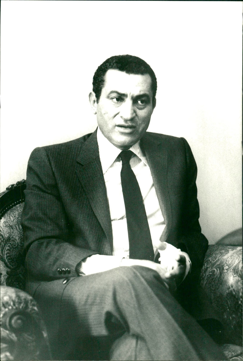 Hosni Mubarak, the Egypt Politician - Vintage Photograph