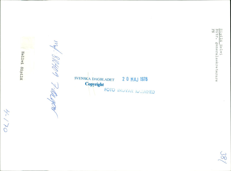 Sipila, Helvi UN Politician - Vintage Photograph