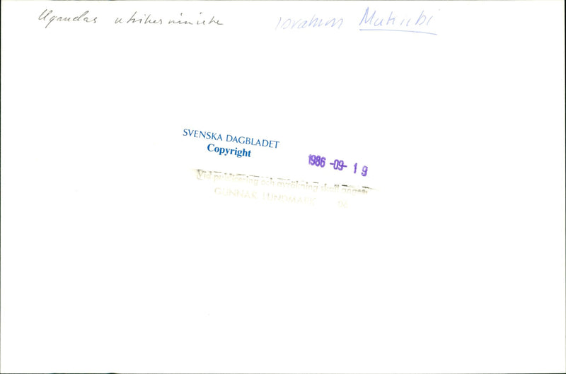 Mukiibi, Ibrahim politician Uganda - Vintage Photograph