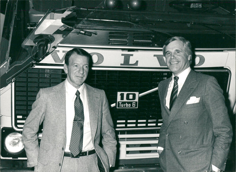 Anders Wall with man at Volvo truck - Vintage Photograph