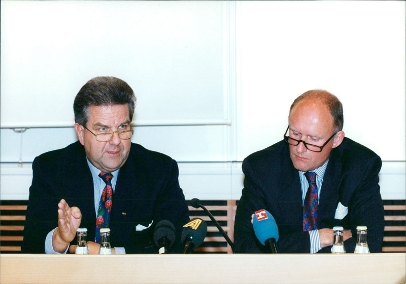 Volvo's ex-chairman Bert-Olof Svanholm (L) with Heinrich Blauert - Vintage Photograph