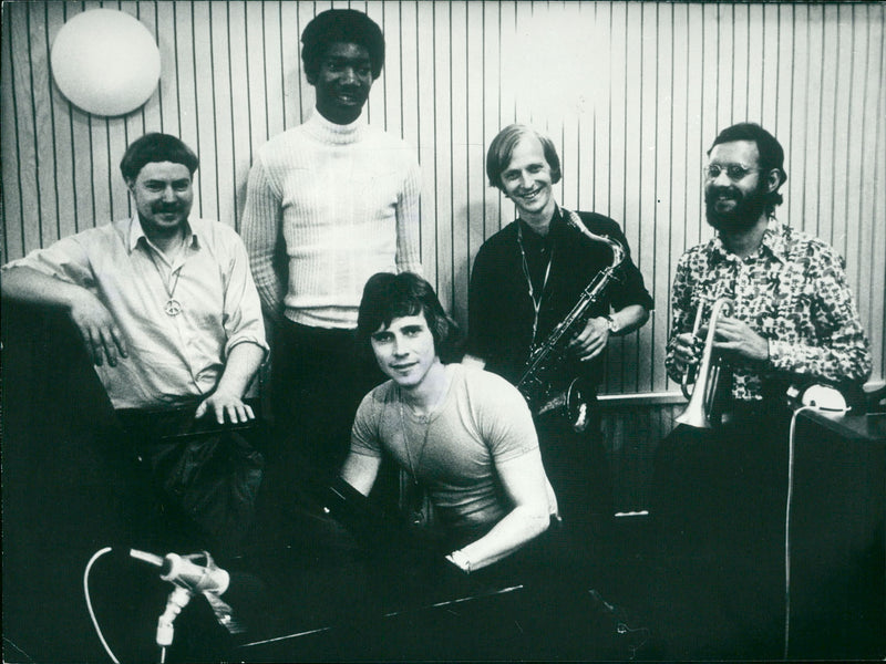 Nils Sandström and fellow musicians - Vintage Photograph