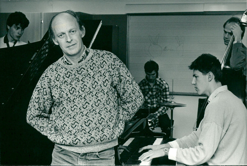 Nils Sandström with his fellow musicians. - Vintage Photograph