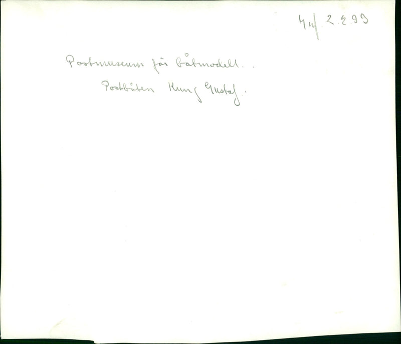 Postmuseum gets a boat model by the Postboten King Gustaf - Vintage Photograph