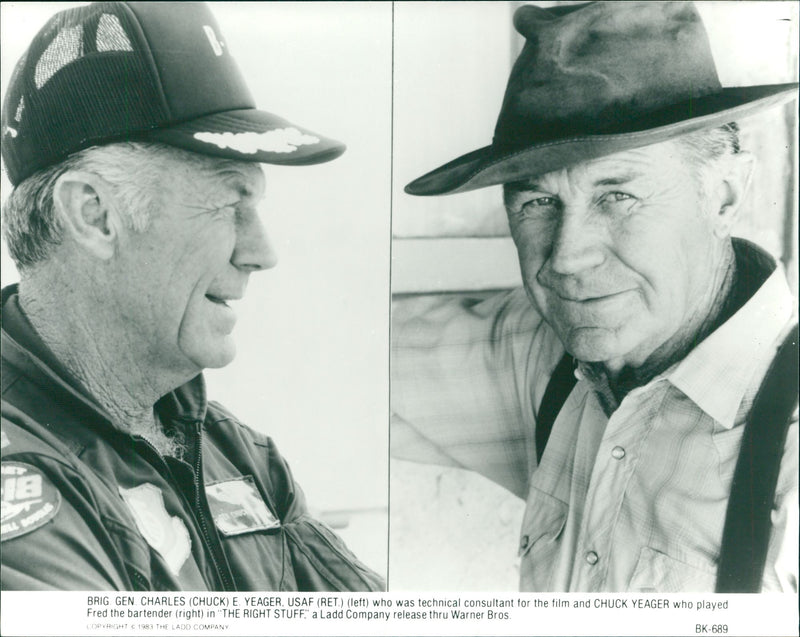 Chuck Yeager made a cameo appearance in the movie The Right Stuff 1983 - Vintage Photograph