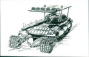 Sketch design of a tank so called, Fantasy by FOA. - Vintage Photograph