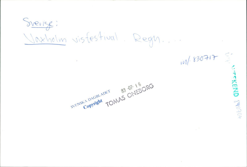 Heavy raining during Vaxholm music festival - Vintage Photograph