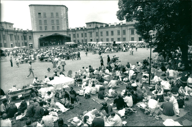 People enjoy Vaxholm music festival - Vintage Photograph