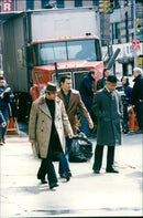 Al Pacino and Johnny Depp on the filming of Donnie Brasco - Vintage Photograph