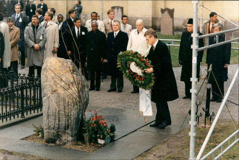 Prime Minister's of Sweden Olof Palme's grave - Vintage Photograph