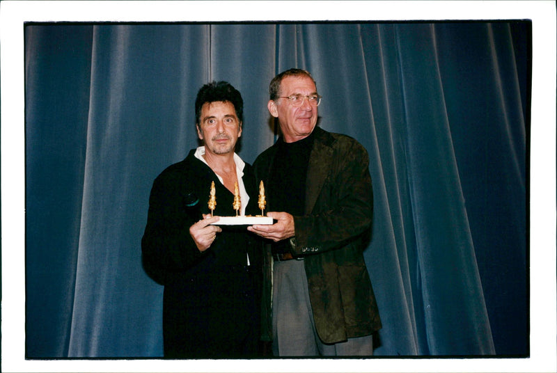 Sydney Pollack (right) presents Al Pacino with his lifetime achievement award - Vintage Photograph