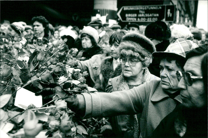 Olof Palme, Swedish Prime Minister. The place of murder - Vintage Photograph