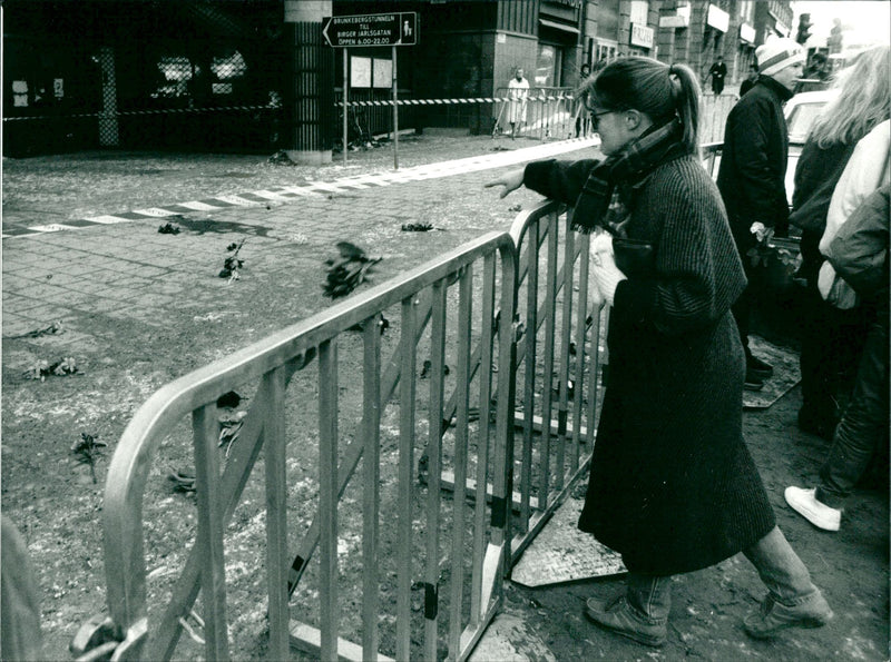 Olof Palme, Swedish Prime Minister, murdered - the place of murder - Vintage Photograph