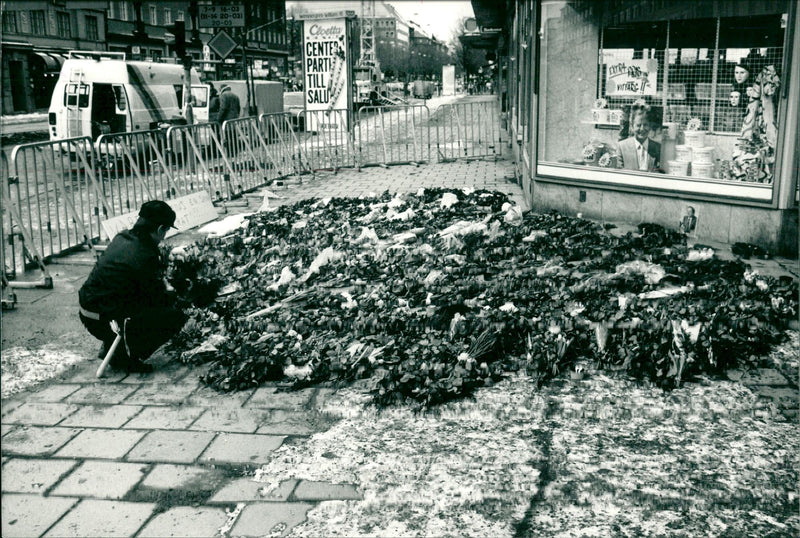 Olof Palme, Swedish Prime Minister, murdered - the place of murder - Vintage Photograph