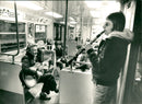Music in Stockholm metro train - Vintage Photograph