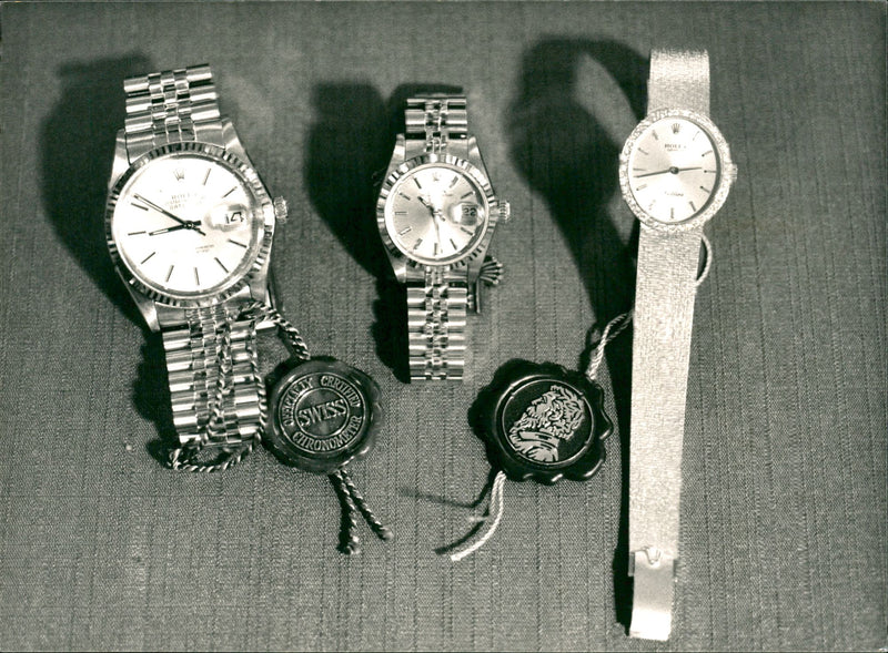 Three genuine Rolex classic Oyster model watches. - Vintage Photograph