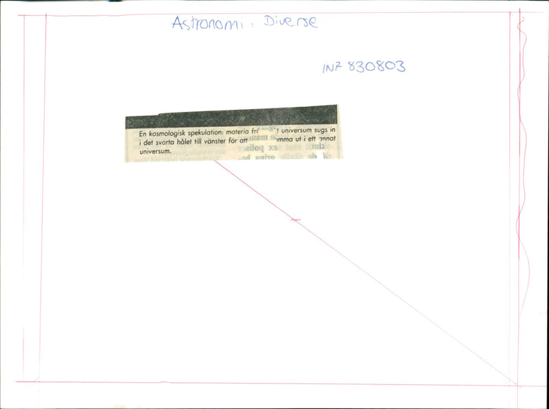 Cosmological speculation about how black holes in the universe work - Vintage Photograph