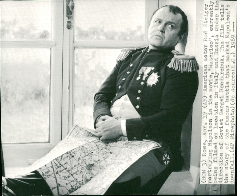 American actor Rod Steiger portraying Napoleon in the movie "Waterloo" - Vintage Photograph