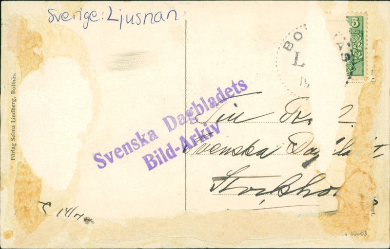 BALLNAS LIGHTS PUBLISHER SWEDEN RENSHA SVENSKA TILLNE DABLADETS HOA ARKIR - Vintage Photograph