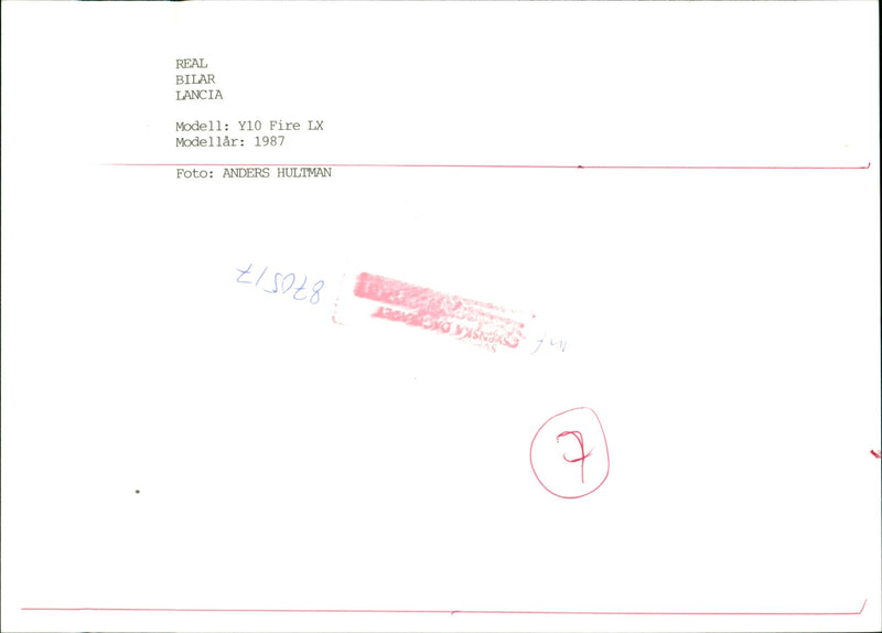 Lancia Y10 Fire LX model. - Vintage Photograph