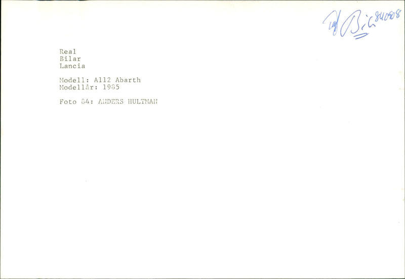 Lancia A112 Abarth model. - Vintage Photograph