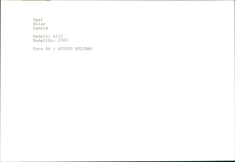 Lancia A112 model. - Vintage Photograph