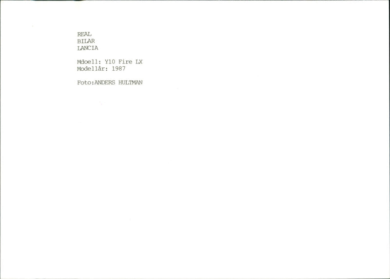 Lancia Y10 Fire LX model. - Vintage Photograph