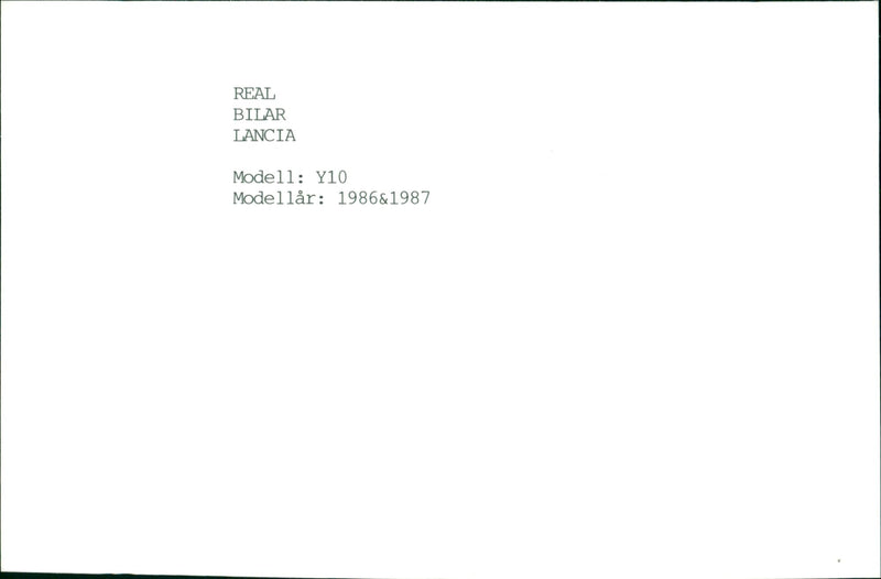 Lancia Y10 model. - Vintage Photograph