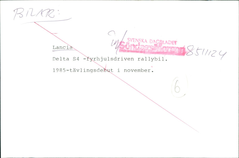 Lancia Delta S4 four-wheel drive rally car. - Vintage Photograph