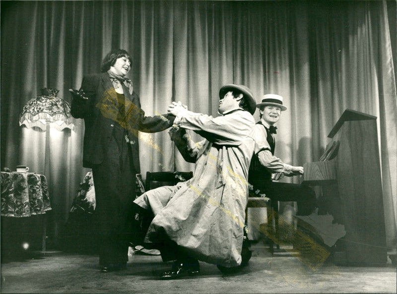 Triolerna: Ramona Simon, Leif Werner and Rune Gyllander. - Vintage Photograph