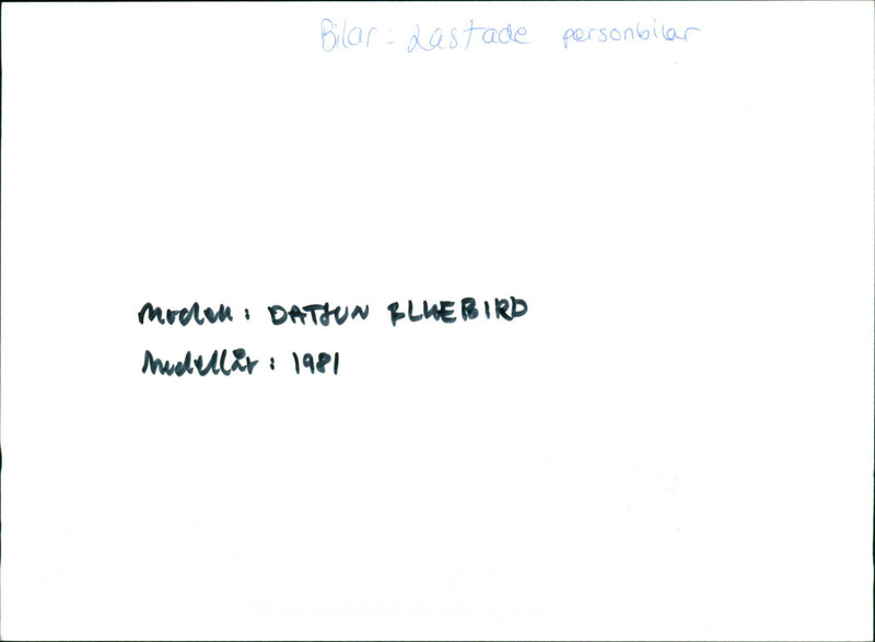 Datsun Bluebird 1981 - Vintage Photograph