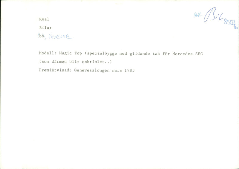 Mercedes Benz Magic Top - Vintage Photograph