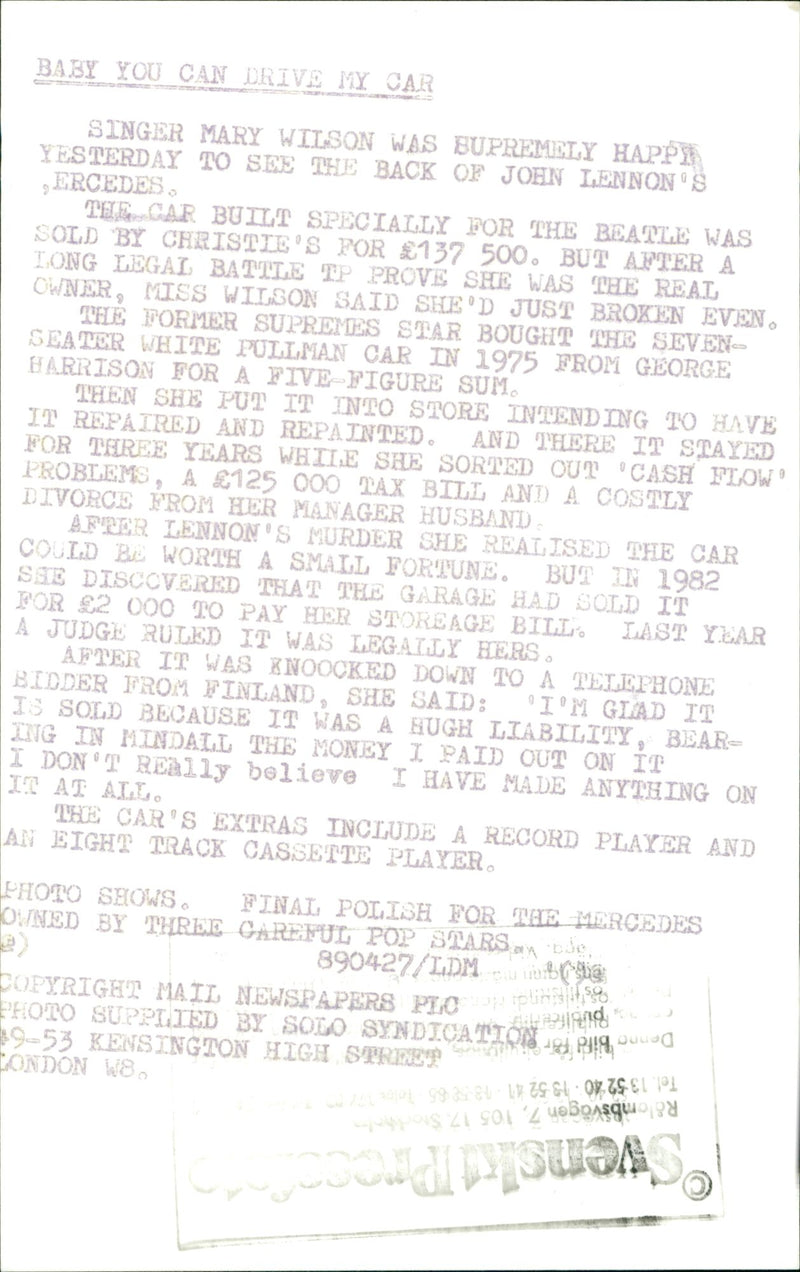 Mercedes Benz - Vintage Photograph