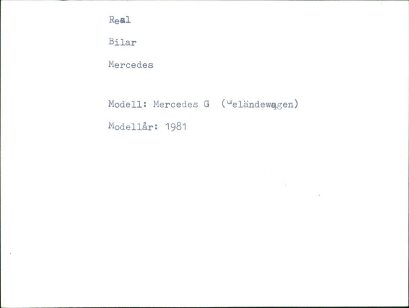 Mercedes Benz G model - Vintage Photograph