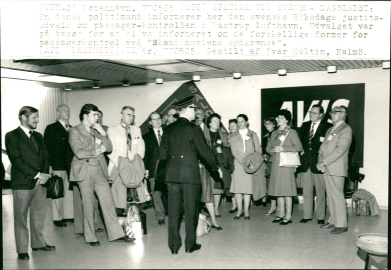 Delegates gathered at Parliament in 1977. - Vintage Photograph