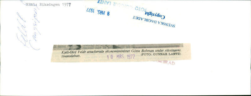 Delegates gathered at Parliament in 1977. - Vintage Photograph