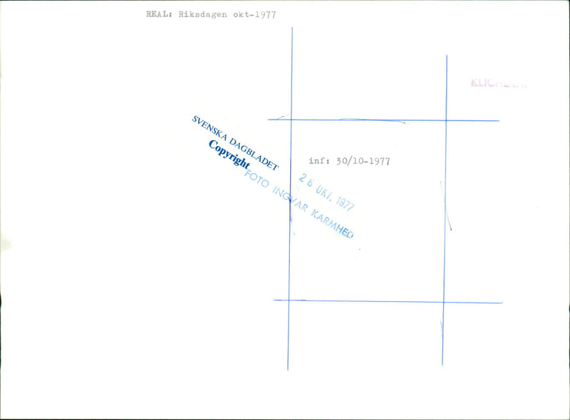 Gunnar StrÃÂ¤ng and Olof Palme during the Riksdag 1977. - Vintage Photograph