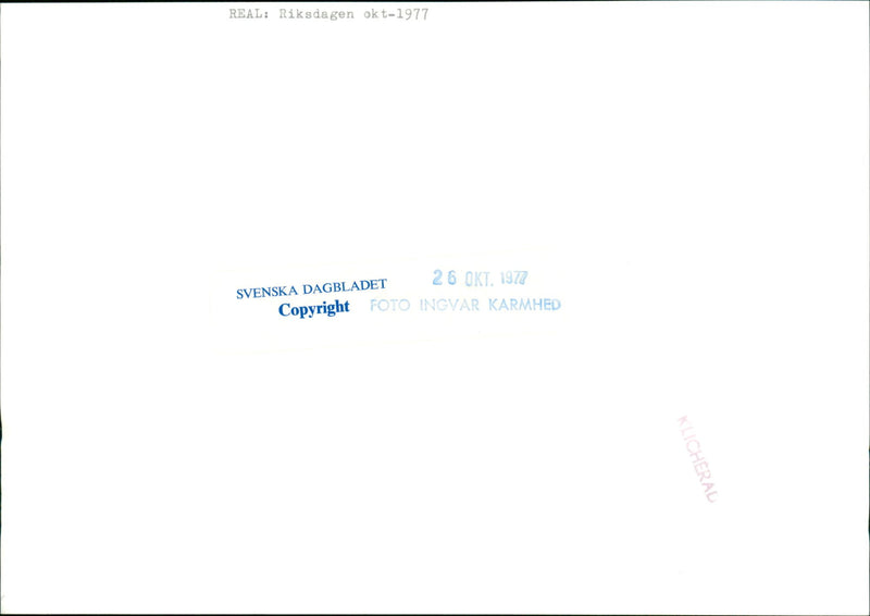 Delegates during the Riksdag 1977. - Vintage Photograph