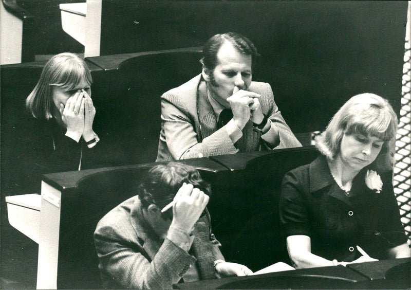 Delegates during the Riksdag 1977. - Vintage Photograph