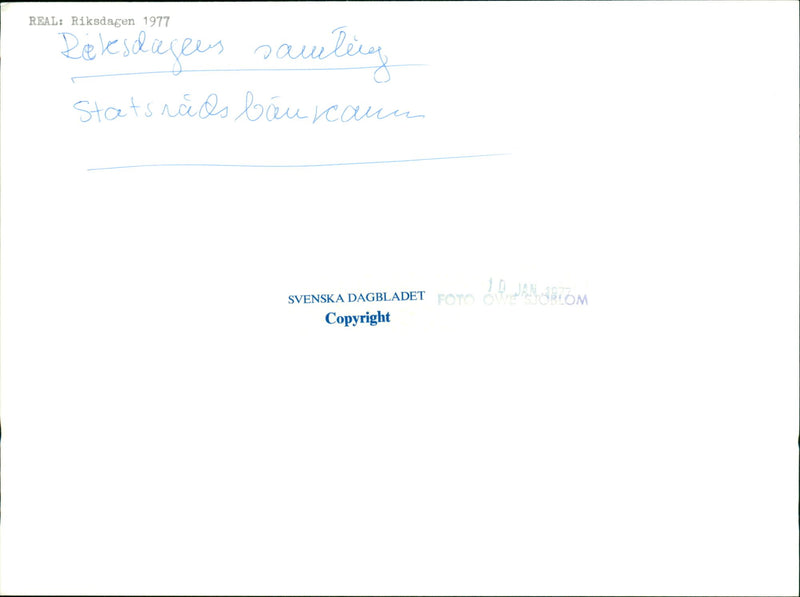 Delegates during the Riksdag 1977. - Vintage Photograph