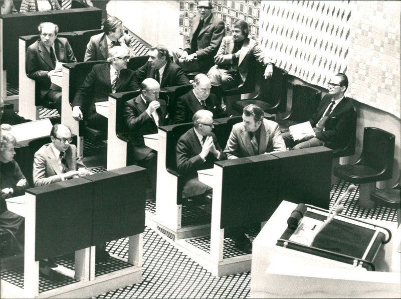 Delegates during the Riksdag 1977. - Vintage Photograph