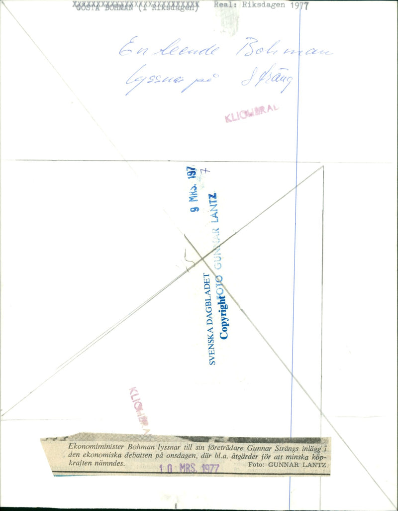 Delegates during the Riksdag 1977. - Vintage Photograph