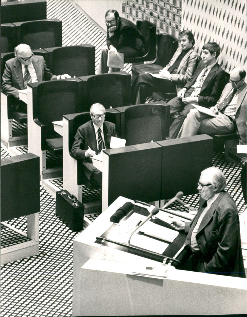 Delegates during the Riksdag 1977. - Vintage Photograph