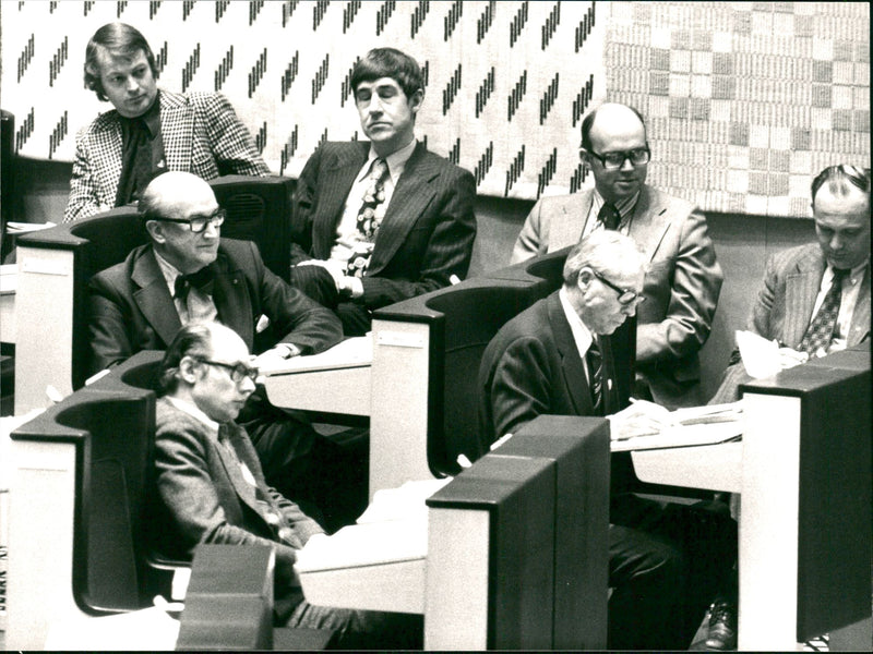 Delegates during the Riksdag 1977. - Vintage Photograph
