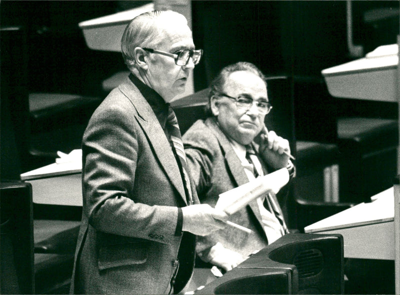 Delegates during the Riksdag 1977. - Vintage Photograph