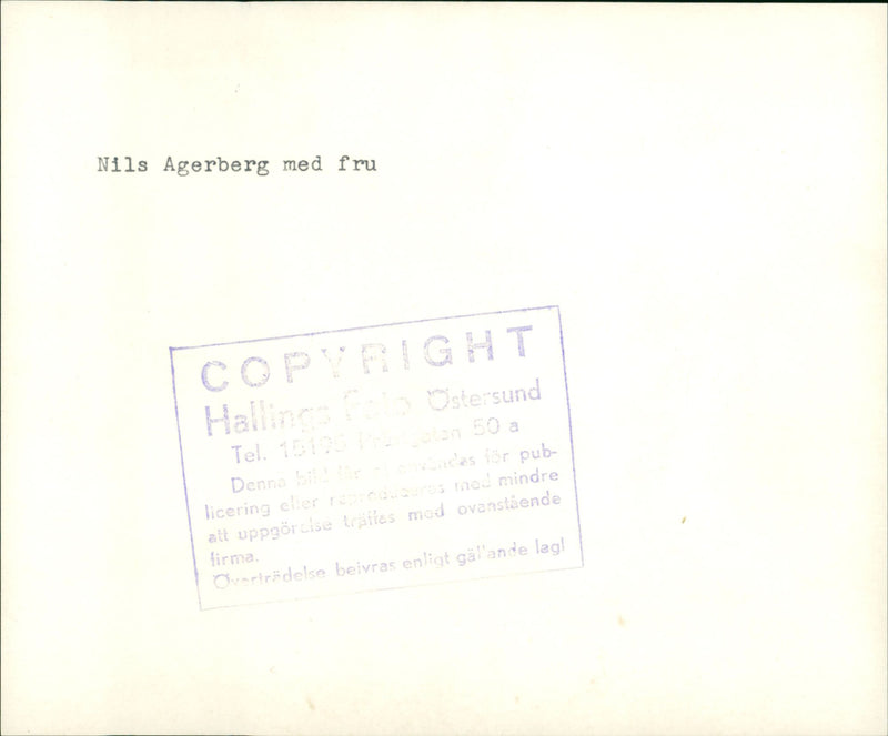 The right-wing politician and parliamentarian Nils Agerberg with wife - Vintage Photograph