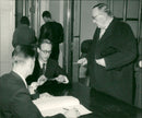 Local politicians at a council meeting - Vintage Photograph