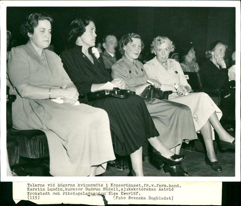 The speakers at the right's women's meeting in the Concert Hall - Vintage Photograph