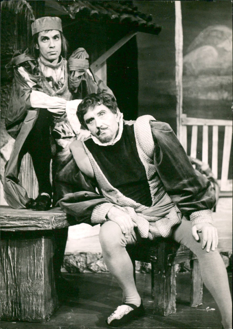 Bengt Gillberg and Erik Hell at the Stadsteatern in "How to be a housewife" - Vintage Photograph