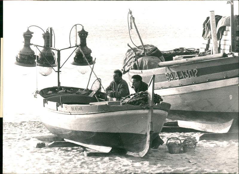 Fishermen in Costa Brava - Vintage Photograph